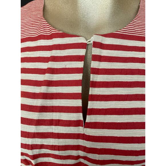 VILAGALLO Sleeveless Stripped Shift Dre4ss Women Size 42 US 8 Linen Blend - Picture 3 of 9